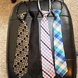 Boys Tie Lot - Black, Pink, Blue, Teal Plaids & Solids